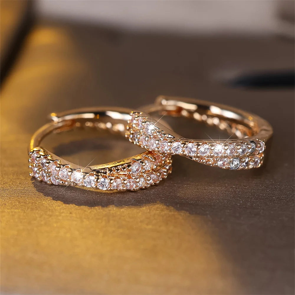 Aureole Crossover Hoop Earrings