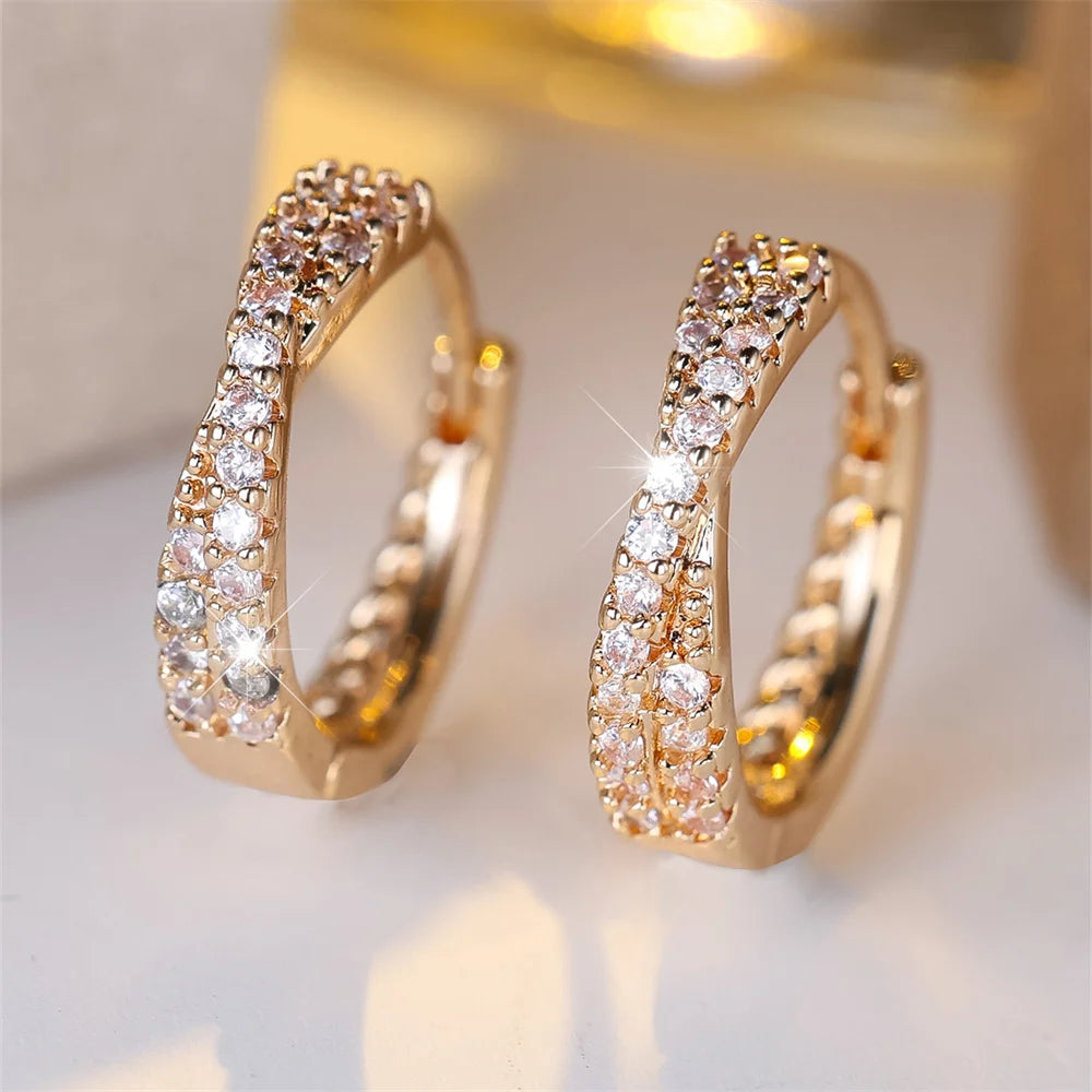 Aureole Crossover Hoop Earrings