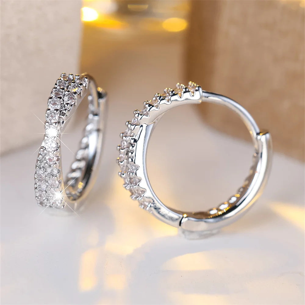 Aureole Crossover Hoop Earrings