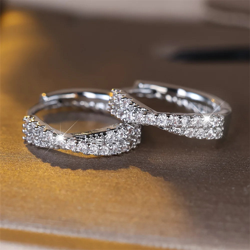 Aureole Crossover Hoop Earrings