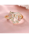 Fleurette Initial Heart Ring