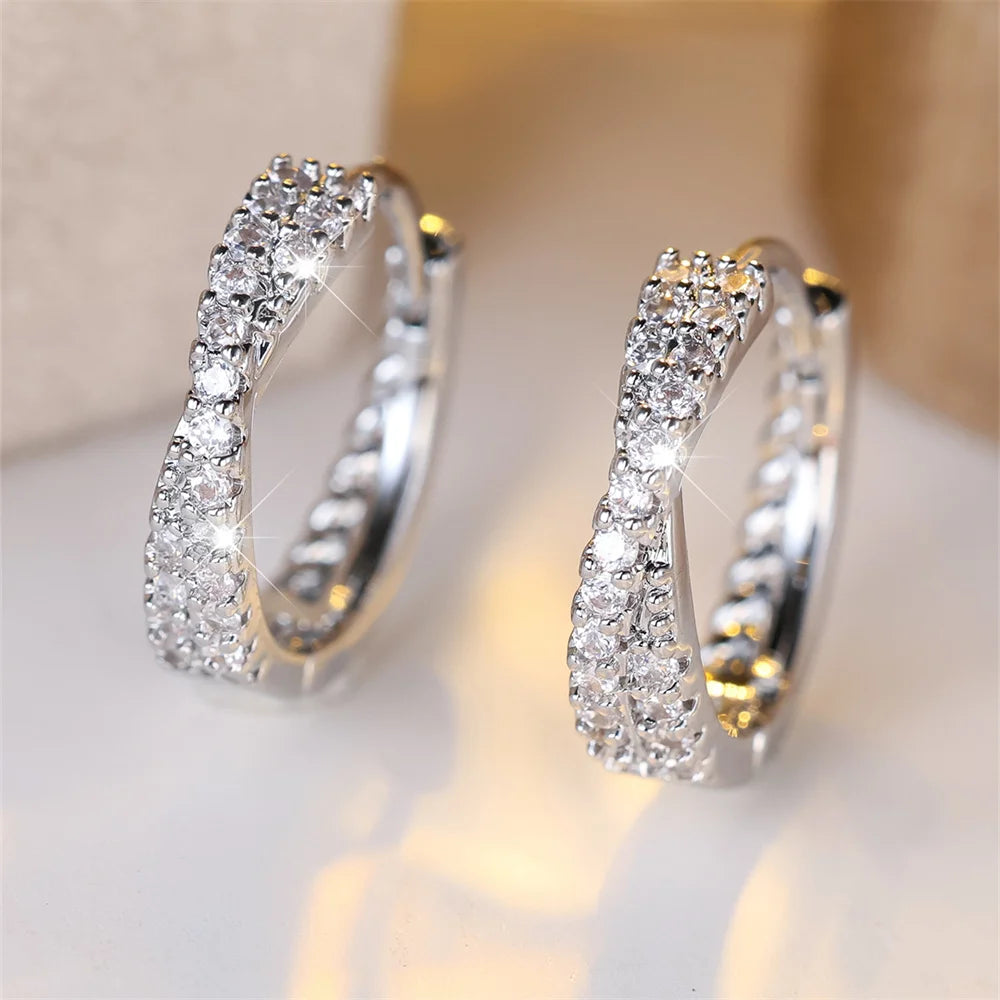 Aureole Crossover Hoop Earrings